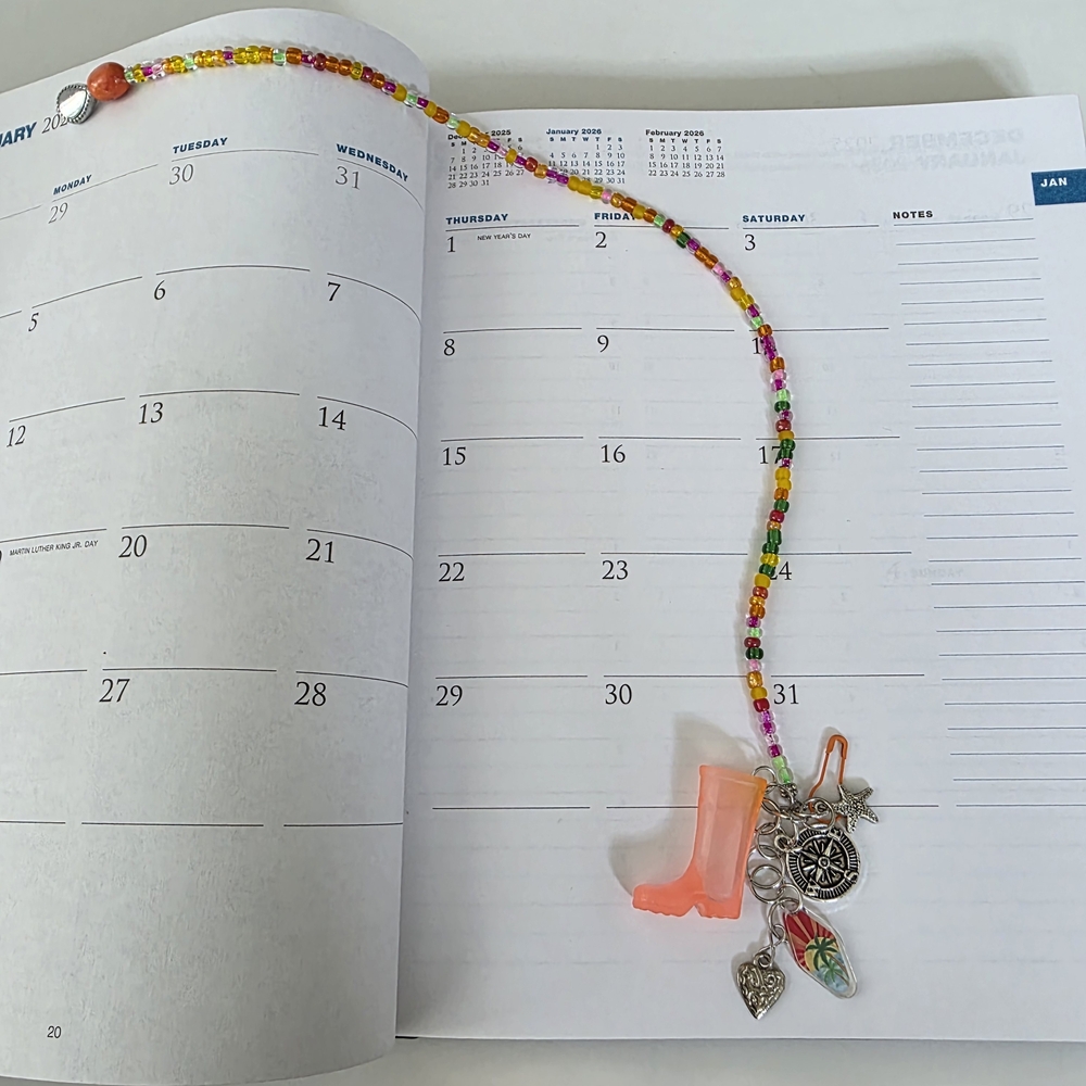 Colorful Beaded Bookmark with Charms